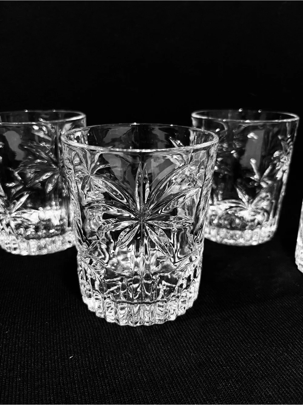 Godinger South Beach Palm Collection Crystal Double Old-Fashioned 4 Glasses